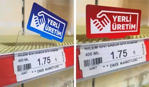 Yerli Üretim Etiketi (25 Li Paket) Mavi