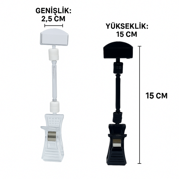 Büyük Mandal Etiket Tutucu 50 mm (10lu paket)