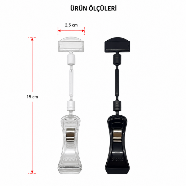Büyük Mandal Etiket Tutucu 5 cm (10'lu Paket)