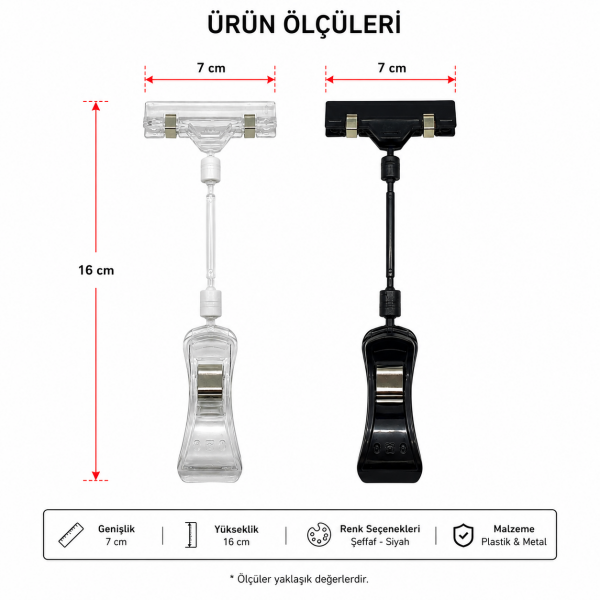 Büyük Mandal Masa Tutucu 5 cm (10'lu Paket)