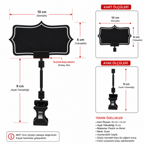 Mini Mandallı Fiyatlık Yıldız 50 mm (10lu Paket)