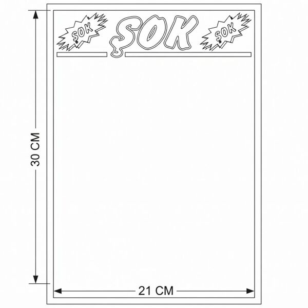 Baskılı Kuşe Etiket 21x30 (50'li Paket) (Kod: YI-2415)