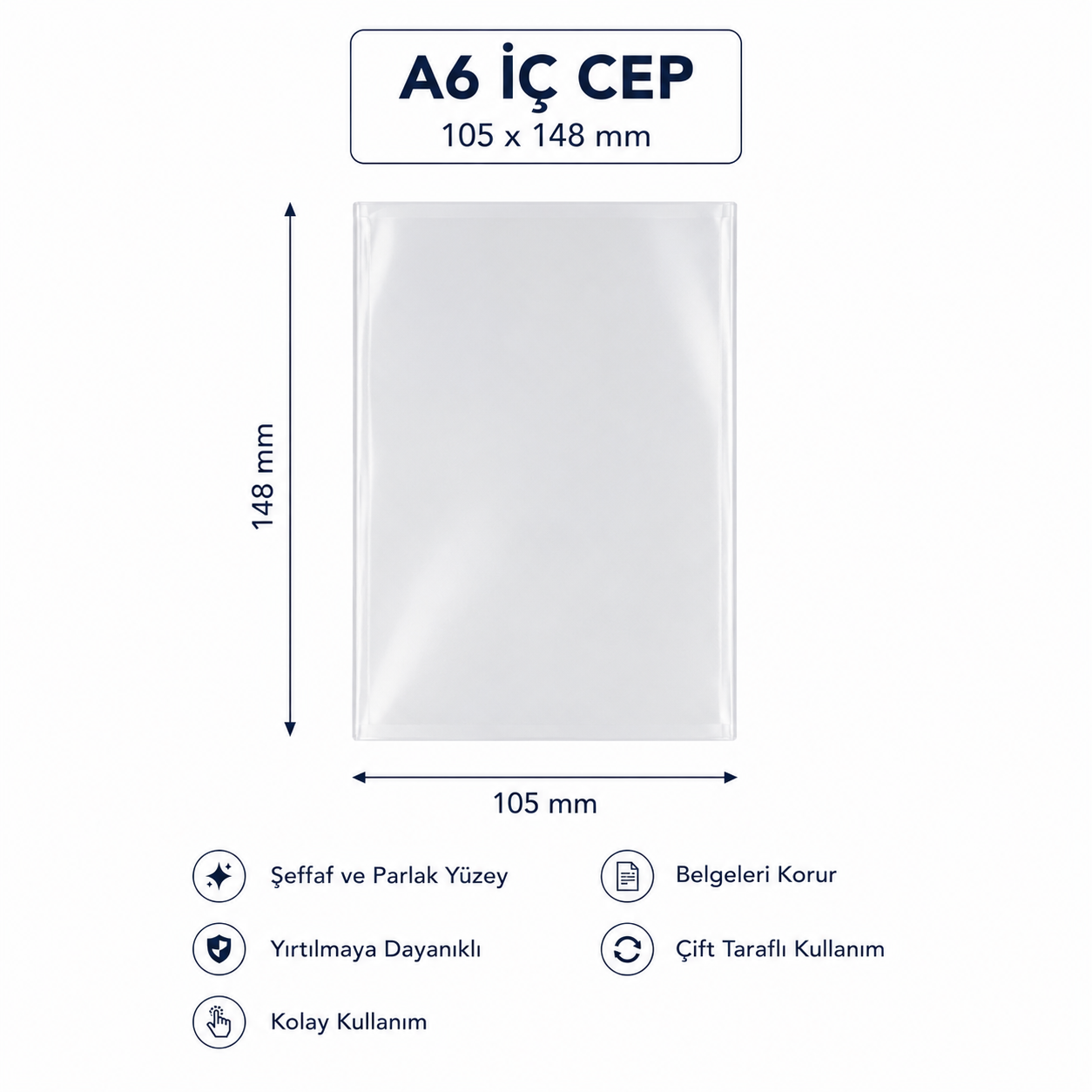 A6 İç Cep Asetat 10'lu Paket
