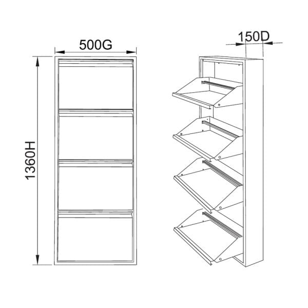 4'LÜ AYAKKABI DOLABI