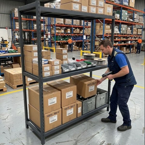 Depo Rafı Hafif Yük Metal Raf Sistemi 3 Katlı 150x60x200 cm