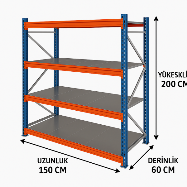 Midi rack ünite 60x150xh200 4 katlı