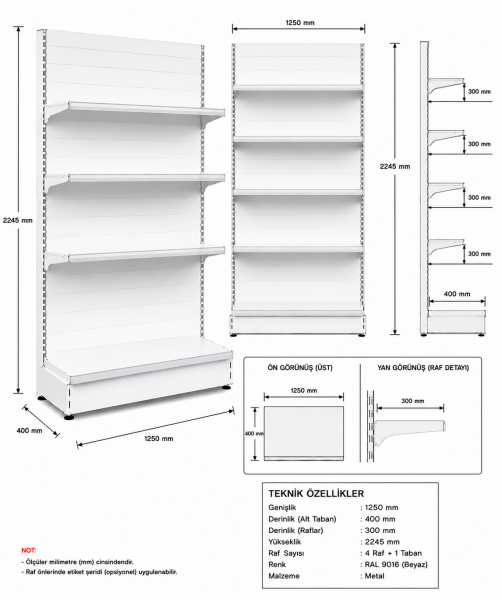 Duvar Ünitesi 400x1250x2245 400A/4x300