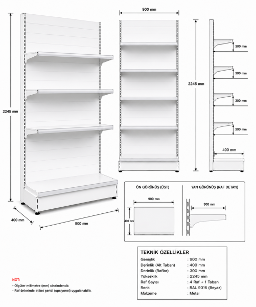 Duvar Ünitesi 400x900x2245 400A/4x300