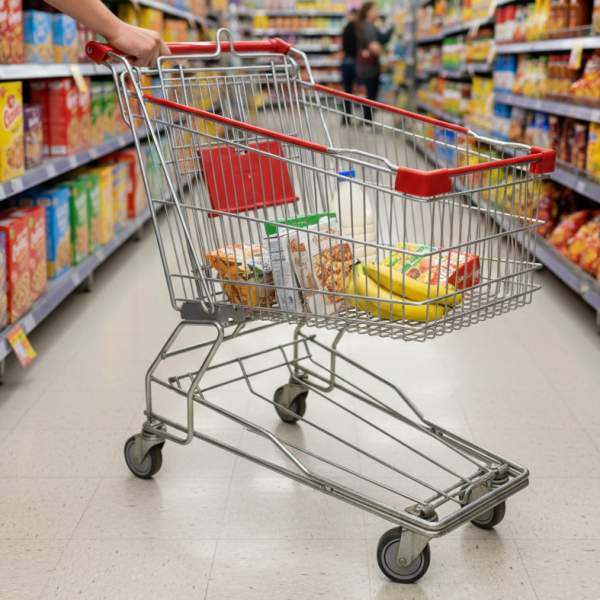 Tel Ayaklı Metal Market Arabası 120 Litre