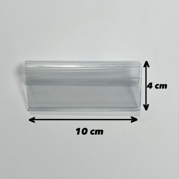 Sallantılı Şeffaf Etiket 4x10 cm (100'lü Paket) - Raf Önü Fiyat Etiketliği
