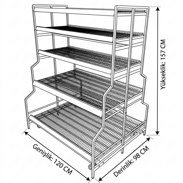 5 Katlı Promosyon Havuzu - Dikey Teşhir Standı