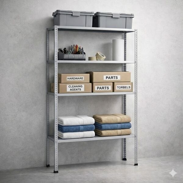 Civatalı Çelik Raf Ünite 43X93Xh200 4 Raflı