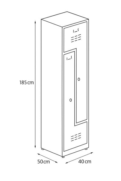 SOYUNMA DOLABI STD Z TİPİ 2'Lİ 185x41x40CM