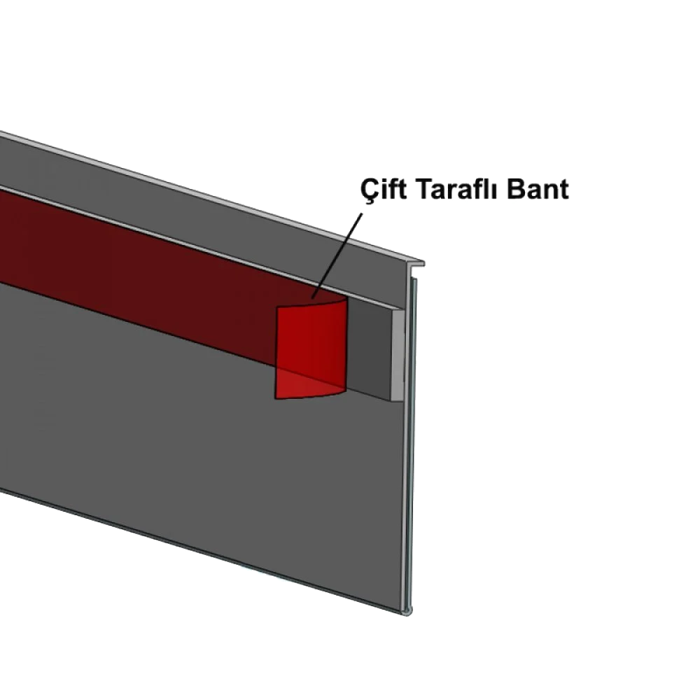 Arkası Yapışkanlı Etiket Profili ( 4 Cm X 100 Cm)(10 Lu Paket) Antrasit