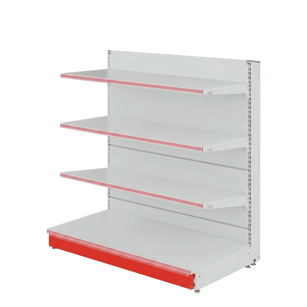 Market Rafı Tekli Orta Reyon 138 x 55 cm – 1 Taban + 3 Üst Raf