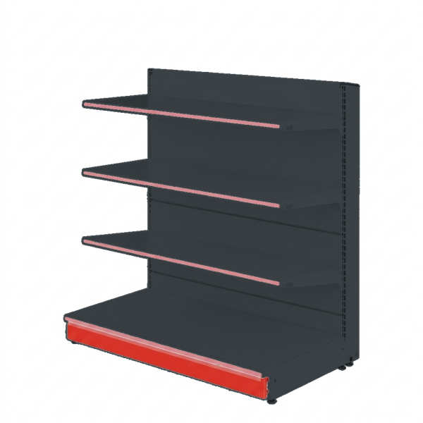 Market Rafı Tekli Orta Reyon 138 x 55 cm – 1 Taban + 3 Üst Raf