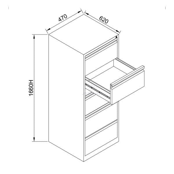 Metal Beşli Kartoteks Dolabı - Özlük Dolabı