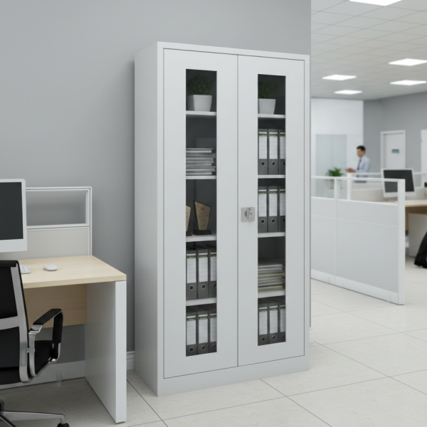 Camlı Metal Dosya Dolabı 198'lik Ofis Arşiv Dolabı