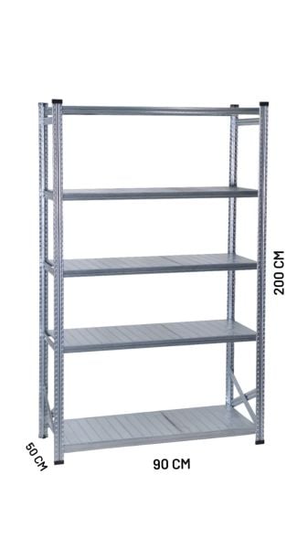 Depo Rafı Galvanizli Raf Sistemi 5 Katlı 50x200 cm 1500mm