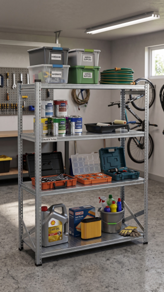 Galvaniz Rack Ünite 50x250 cm 4 Katlı
