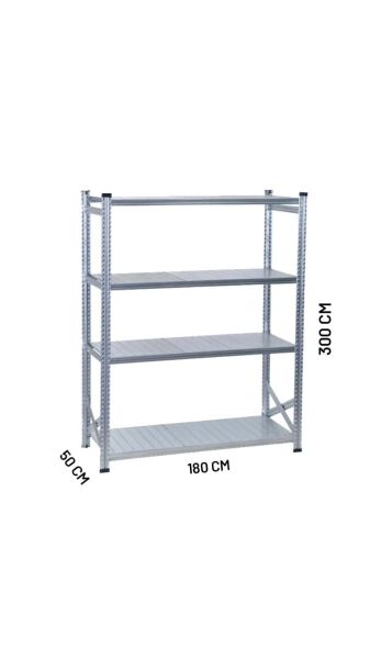 Galvaniz Rack Ünite 50x300 4 Katlı 1800mm