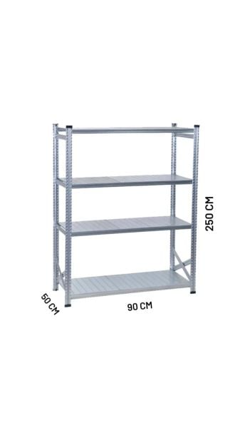Galvaniz Rack Ünite 50x250 cm 4 Katlı 900mm