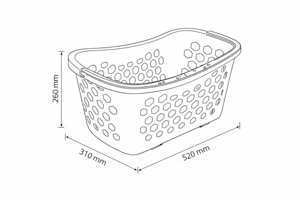 Plastik Alışveriş Sepeti Tek Saplı 25 Litre (5'li Paket) Turuncu