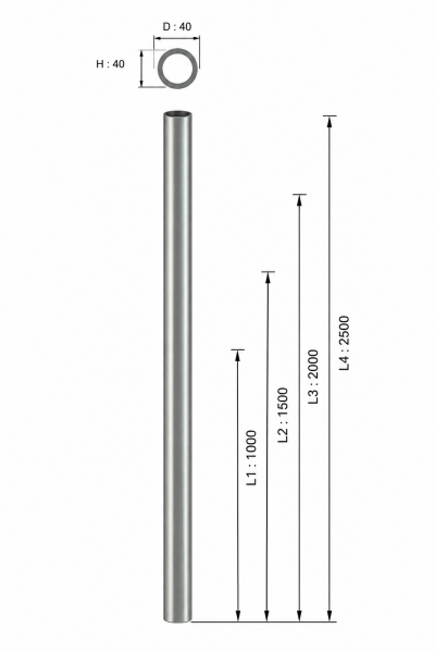 Paravan Borusu Ø 40 X 1000 Mm