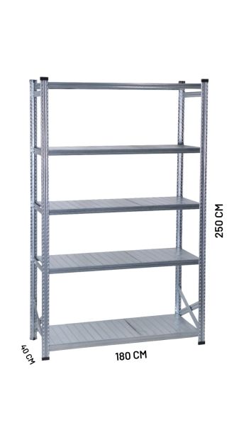 5 Katlı Galvaniz Rack Ünite (40x250 cm)