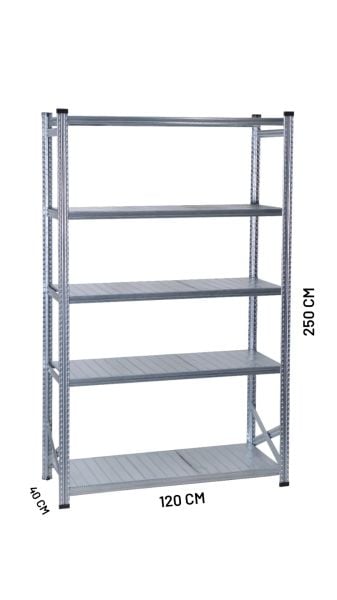 5 Katlı Galvaniz Rack Ünite (40x250 cm)