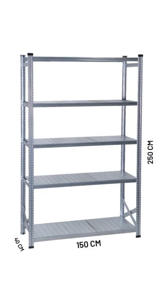 5 Katlı Galvaniz Rack Ünite (40x250 cm)