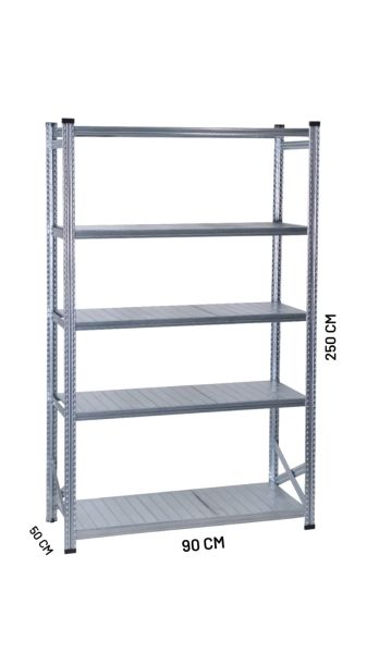 GALVANIZED RACK UNIT 50X250 CM 5-STOREY