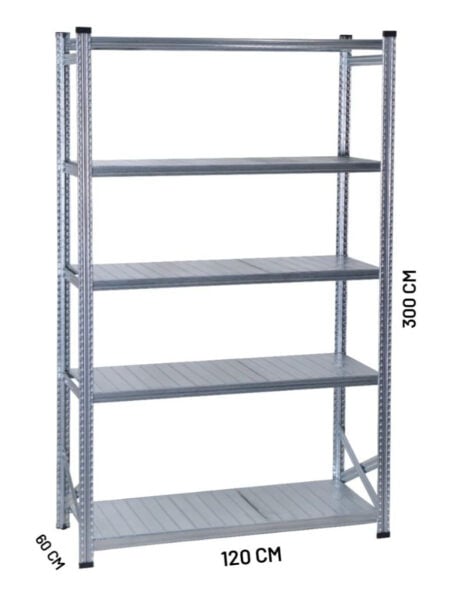 60x300cm 5 Katlı Galvaniz Rack Ünite