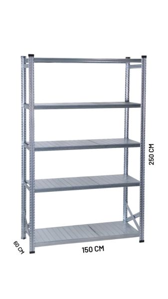 GALVANİZ RACK ÜNİTE 60X250CM 5 KATLI 1500mm