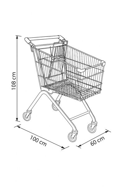 Market Arabası Bebe Setli 180 Litre (Metal)