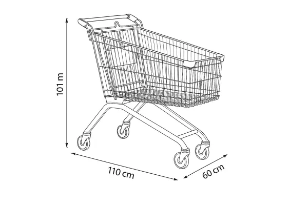 BEBE SETLİ METAL MARKET ARABASI 210 Litre