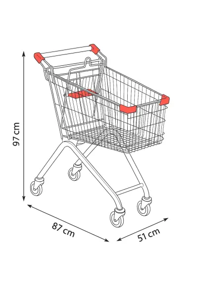 Metal Market Arabası Bebe Setli 100 Litre