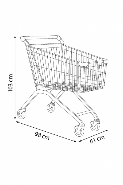 Market Arabası Bebe Setli 150 Lt (Metal)