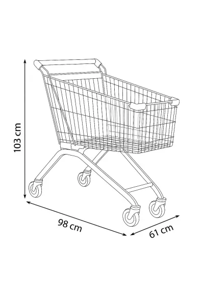 Market Arabası Bebe Setli 150 Litre (Metal)