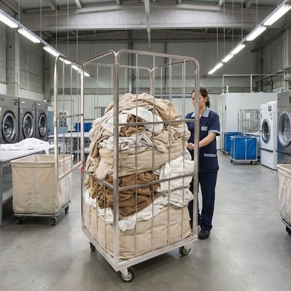 Çamaşır Taşıma Ve Toplama Arabası 4 Kanatlı