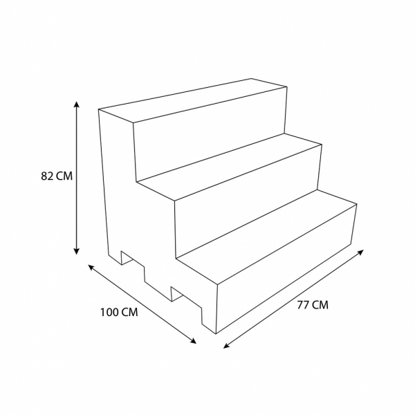 Basamaklı Teşhir Standı Tek Yön - Mağaza Sunum Rafı