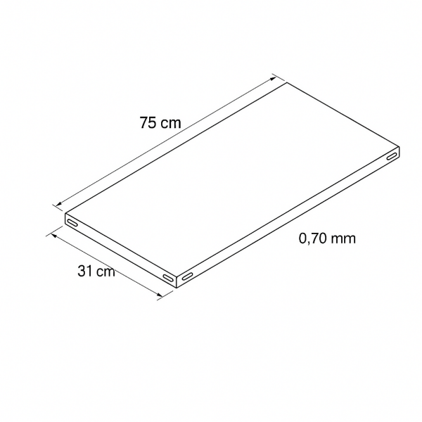 Cıvatalı Çelik Raf Tablası 31x93 cm 0,70 mm (31x75cm)(0,70mm)