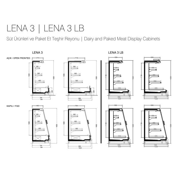 Lena 3 LB Remote Yarım Boy Dikey Dolap