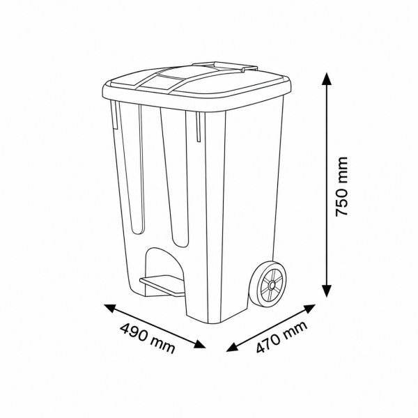 85 Litre Plastik Çöp Kovası