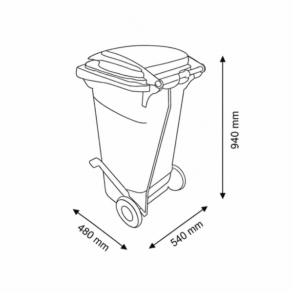 120 Litre Pedallı Plastik Çöp Kovası