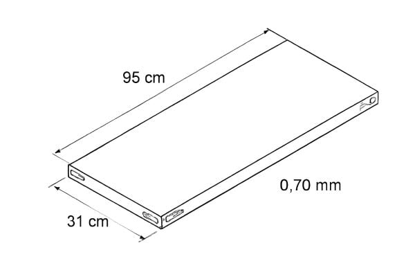 Civatalı Hafif Yük Rafı Tablası 31X93 Cm (0,70 Mm)