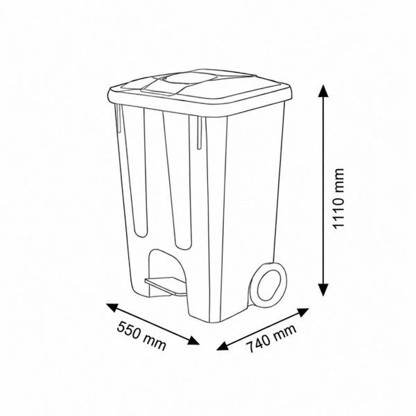 240 Litre Plastik Çöp Kovası