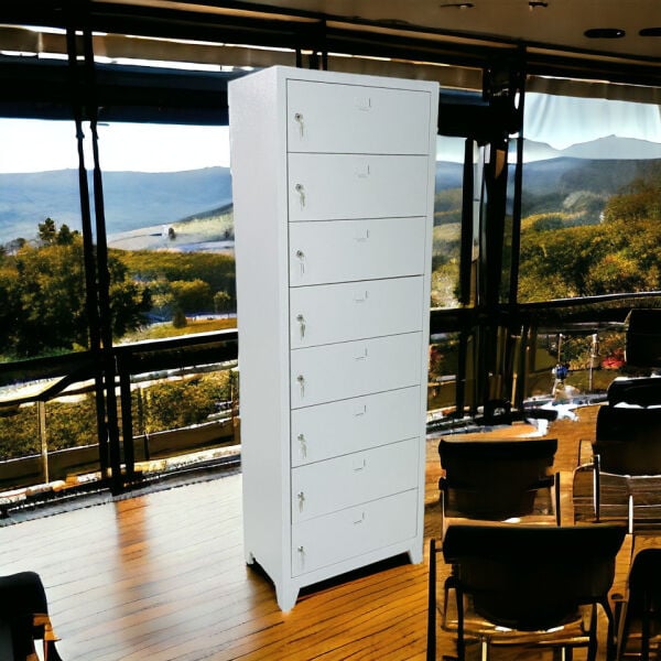 8 Gözlü Emanet ve Laptop Dolabı 68x40x200 cm