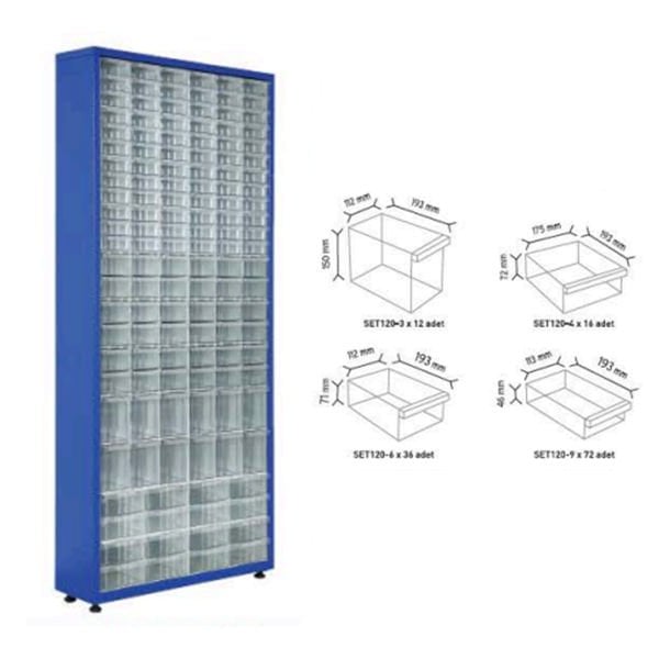 Çekmeceli Tek Yönlü Metal Dolap TMD 120-6S