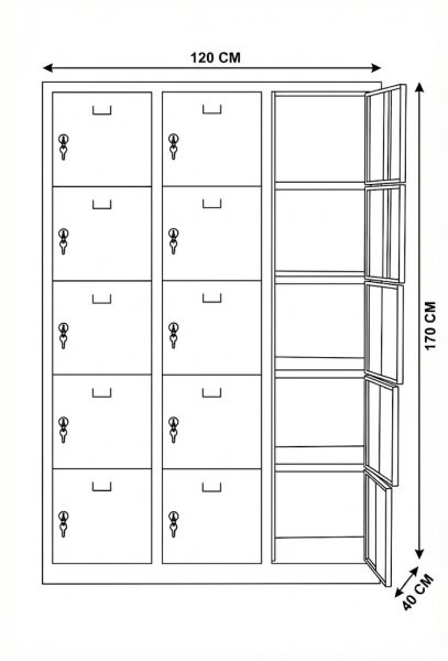 Emanet Dolabı 15 Gözlü
